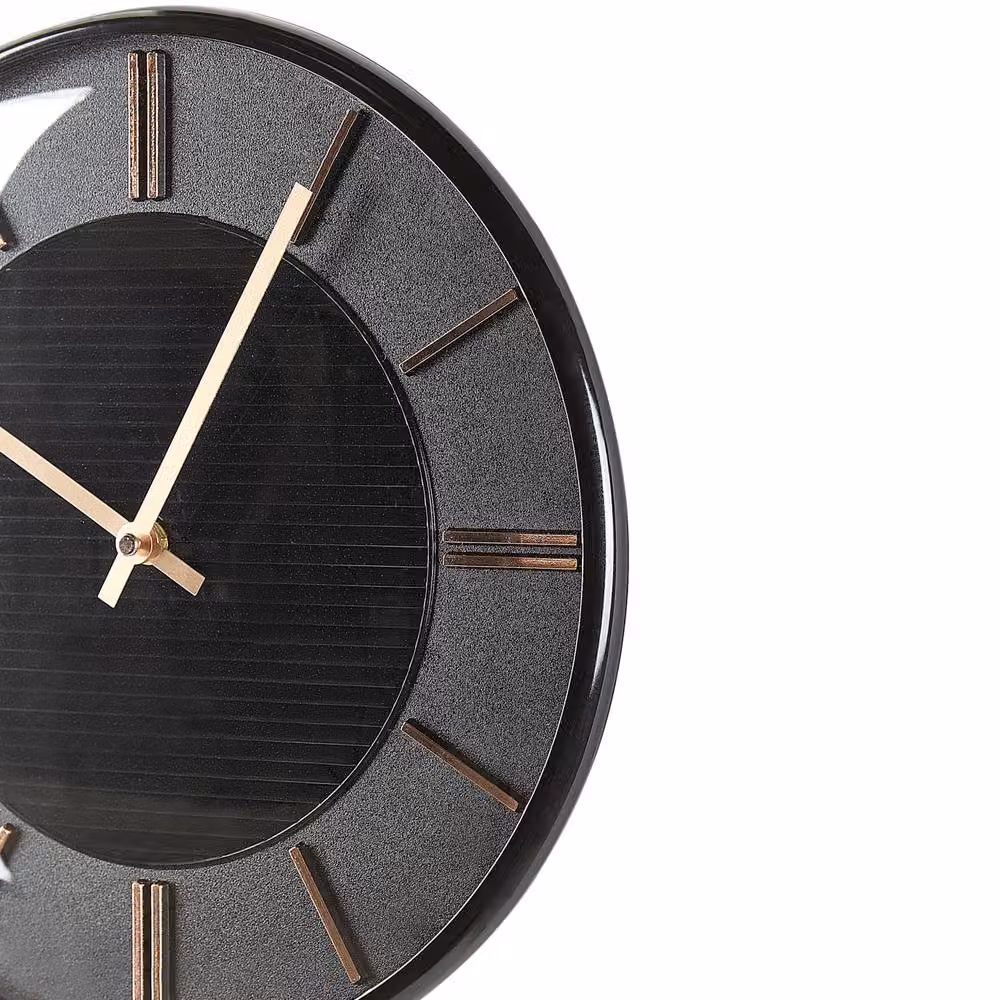 Wyld and Coco Design Round Analog Wall Clock in Black, Diameter: 34 cm – 3