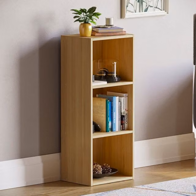 Vida Designs Oxford Cube 3 Tier Scandinavian Bookcase in Oak