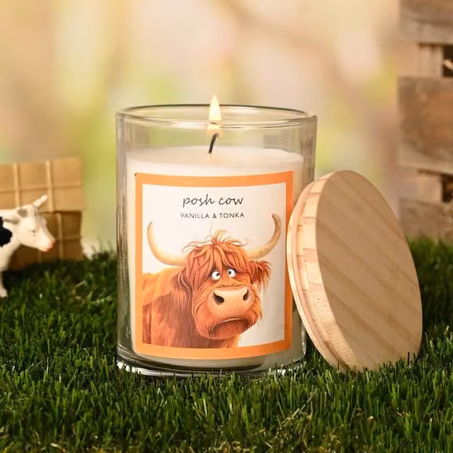Funny Farm Posh Cow Multicolour Candle Figure