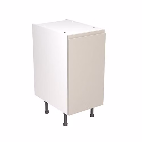 KITCHEN KIT Light Grey Gloss Flatpack Base Cabinet with J-Pull Soft Close Doors, W/D/H: 40.0 x 57.0 x 87.0 cm – 1