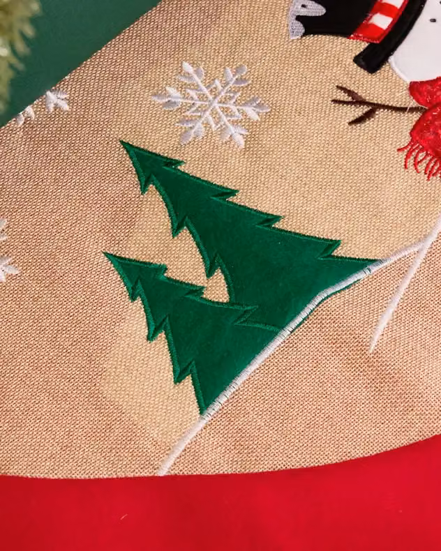 Dibor Traditional Red Snowman Christmas Tree Skirt, Diameter: 86 cm – 3