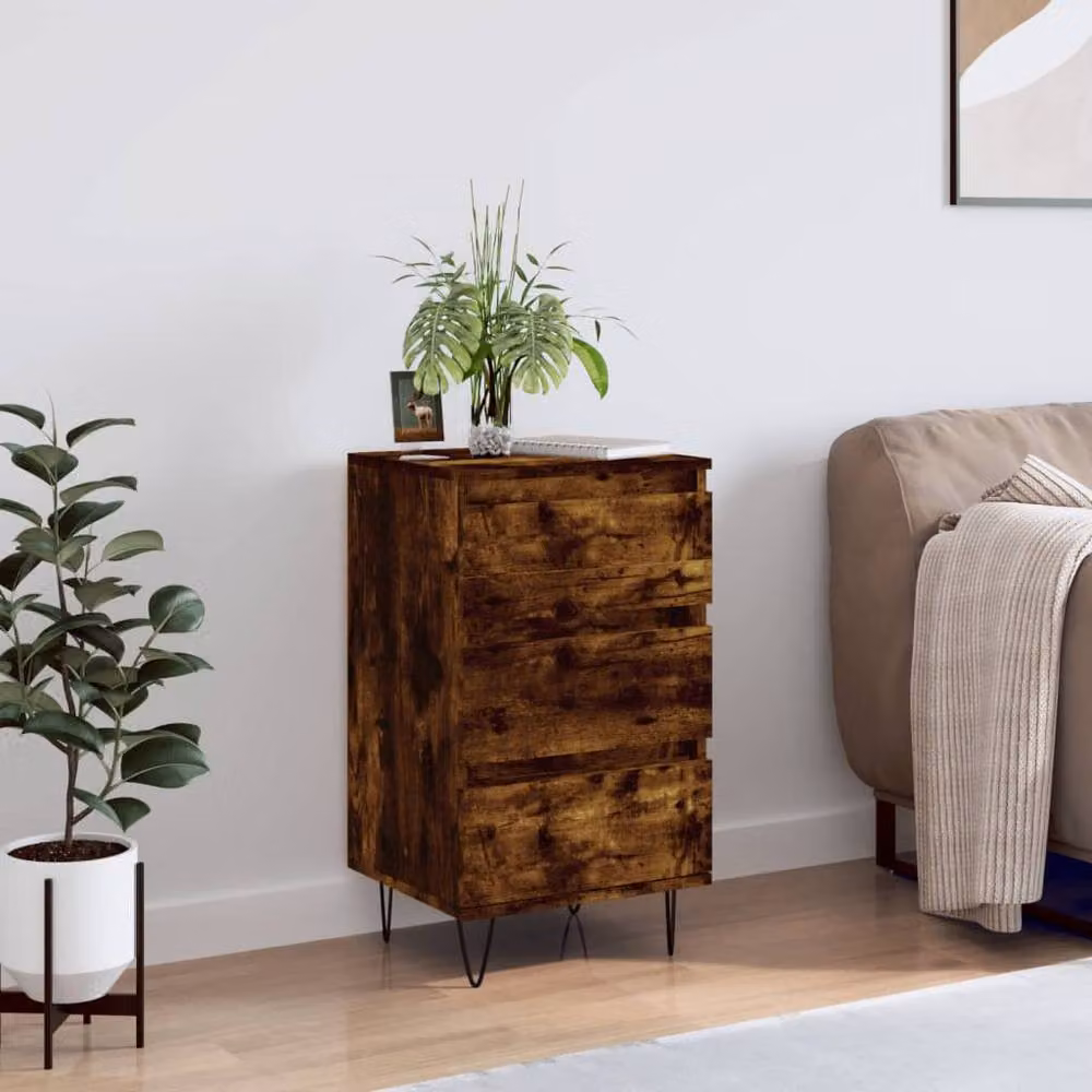 Berkfield Home Smoked Oak Sideboard in Brown, W/D/H: 40 x 35 x 70 cm – 2
