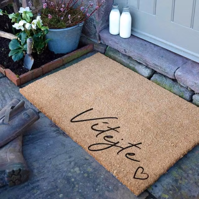 Artsy Mats Vijete Country Coir Doormat in Grey and Brown, W: 90 cm, D: 60 cm
