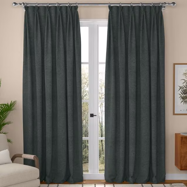 ANTE DECOR Aurora Made To Measure Blackout Curtains in Grey Graphite