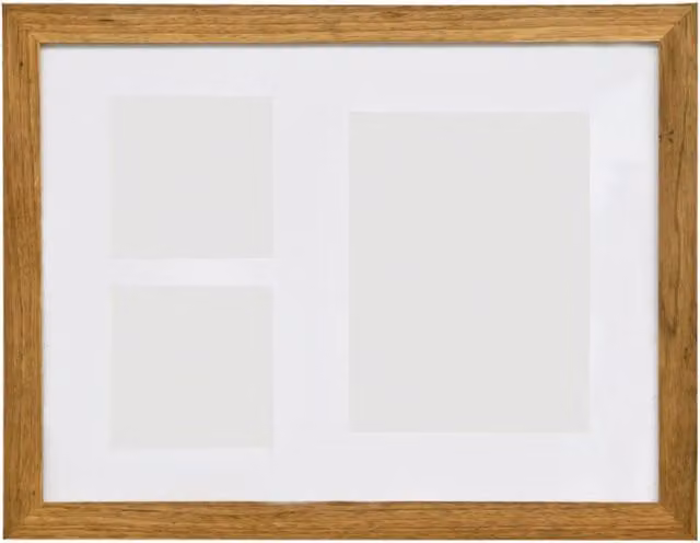 Maison by Premier Minimalist Brown Walnut Wood 3 Photo Collage Wall Frame