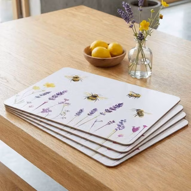 Garden Greatness Busybees Cork Back Table Place Mats, Set of 4, Multicolour – 2
