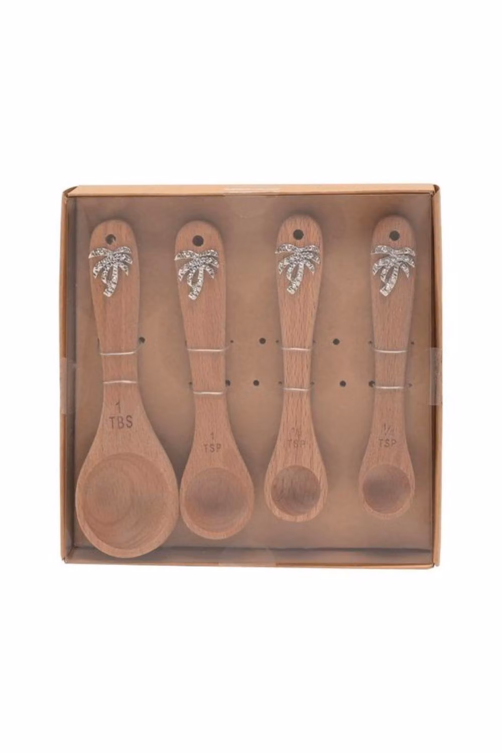 KDMD Hestia Palm Tree Measuring Spoon Set of 4 in Brown Wood – 2