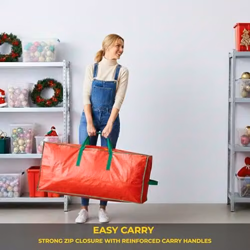 Shatchi Christmas Tree Storage Bag, Red, W/D/H: 68 x 30 x 30.5 cm – 6