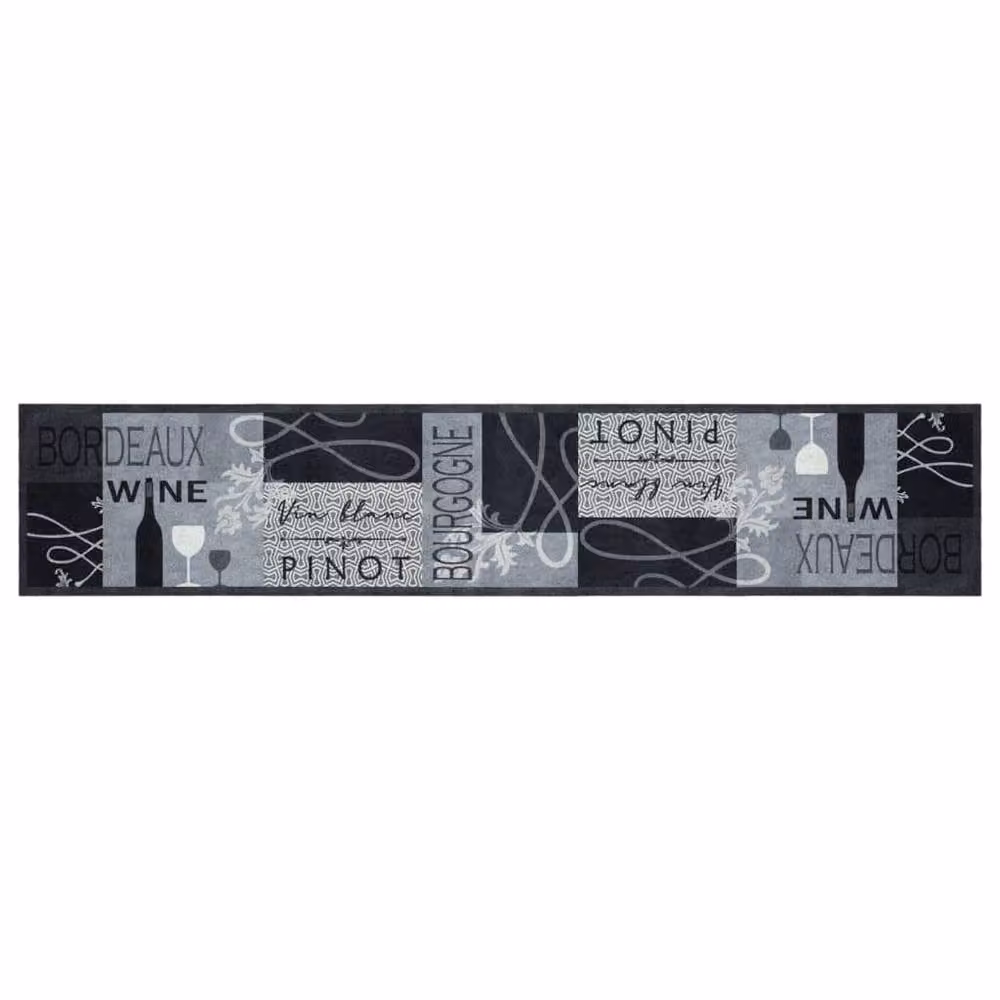 Berkfield Home Washable Velvet Kitchen Rug in Wine Grey, W: 60 cm, L: 300 cm – 2