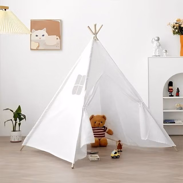 Lifeideas Native American Style Play Tent for Kids in White