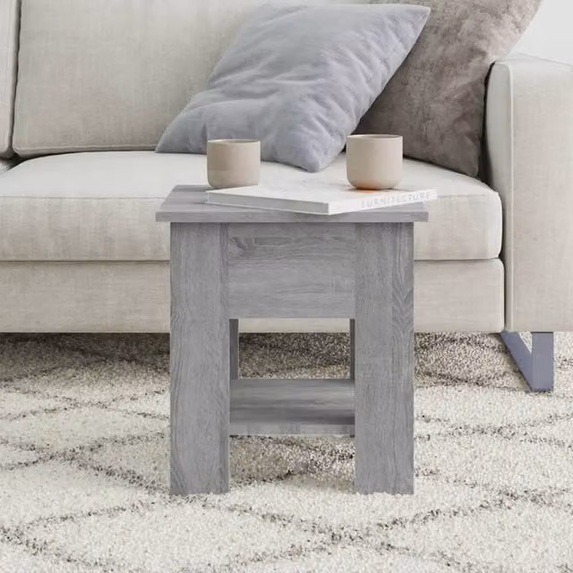 Berkfield Home Modern Square Coffee Table in Grey Sonoma, W/D/H: 40 x 40 x 42 cm – 1