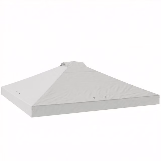 Outsunny White Waterproof Pop Up Canopy Gazebo Roof Replacement with UV50+ Protection and 8 Drainage Holes, W x D: 3 x 3 m – 1
