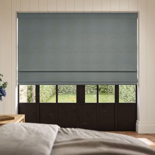 Ante Decor Virtus No Joins Soft Dim Out Made To Measure Roman Blind in Charcoal Grey