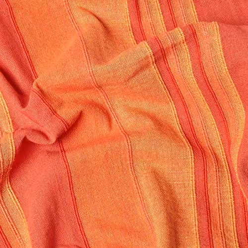 Homescapes Morocco Striped Cotton Throw in Orange, W/D/H: 150 x 200 cm – 2