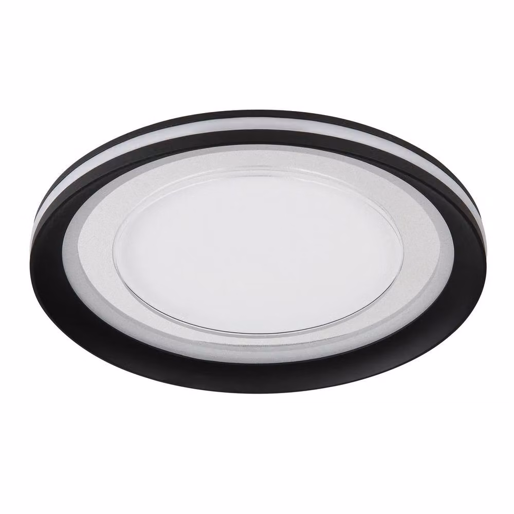 Netlighting Clarino Modern Round Semi Flush Ceiling Light in Black with White LED 3000K – 2