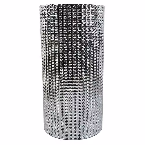 Botanik Premium Luxury Glass Tabletop Vase with Silver Dots, Height: 30 cm – 1