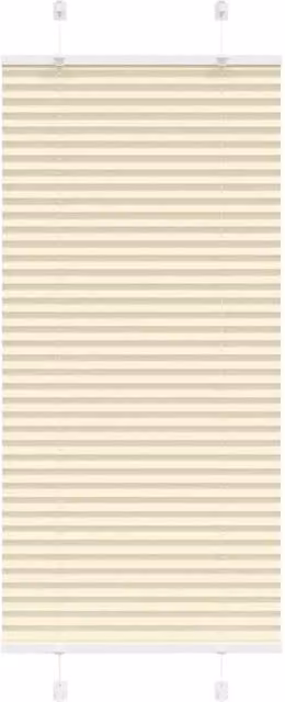 Berkfield Home Single Pleat Fabric Blind in Beige, W: 55 cm, H: 100 cm