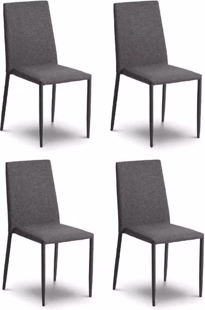 Cheshire Oakridge Set of 4 Modern Fabric Dining Chairs in Slate Grey – 1