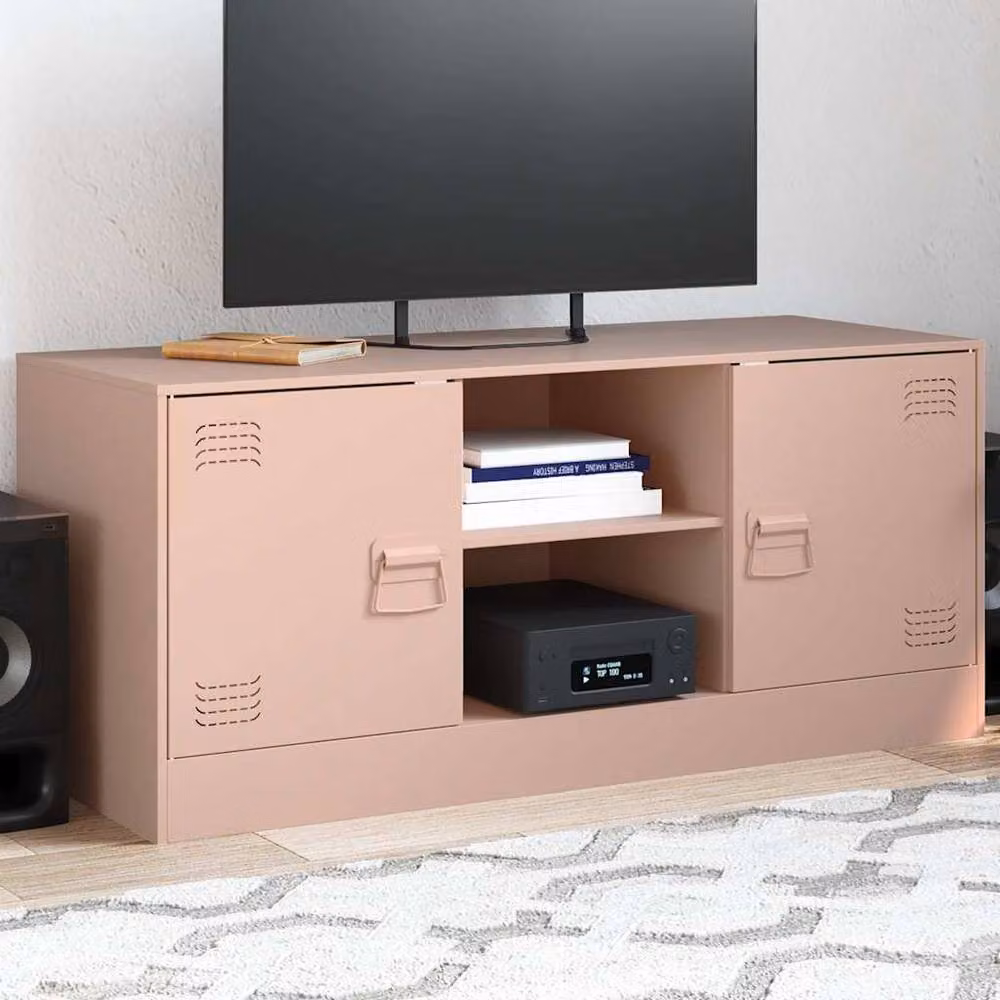 Berkfield Home Pink Steel TV Cabinet, W: 99 cm, D: 39 cm, H: 44 cm – 2