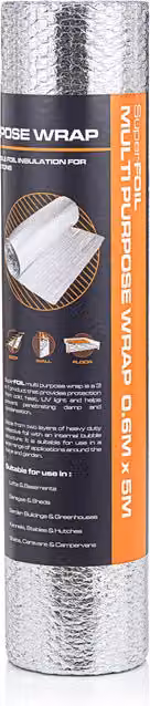 SuperFOIL Silver Multipurpose Aluminium Composite Foil Insulation Roll, W: 0.6 m x L: 5 m – 1