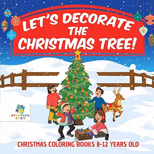 Educando Kids Let's Decorate the Christmas Tree! Christmas Colouring Book for Children Aged 8-12 Years Old, Multicolour