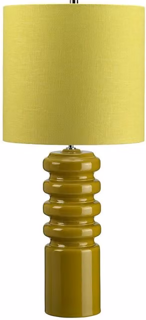 Loops Table Lamp with Green Ceramic Base and Green Fabric Shade, E27 60W LED Compatible – 1