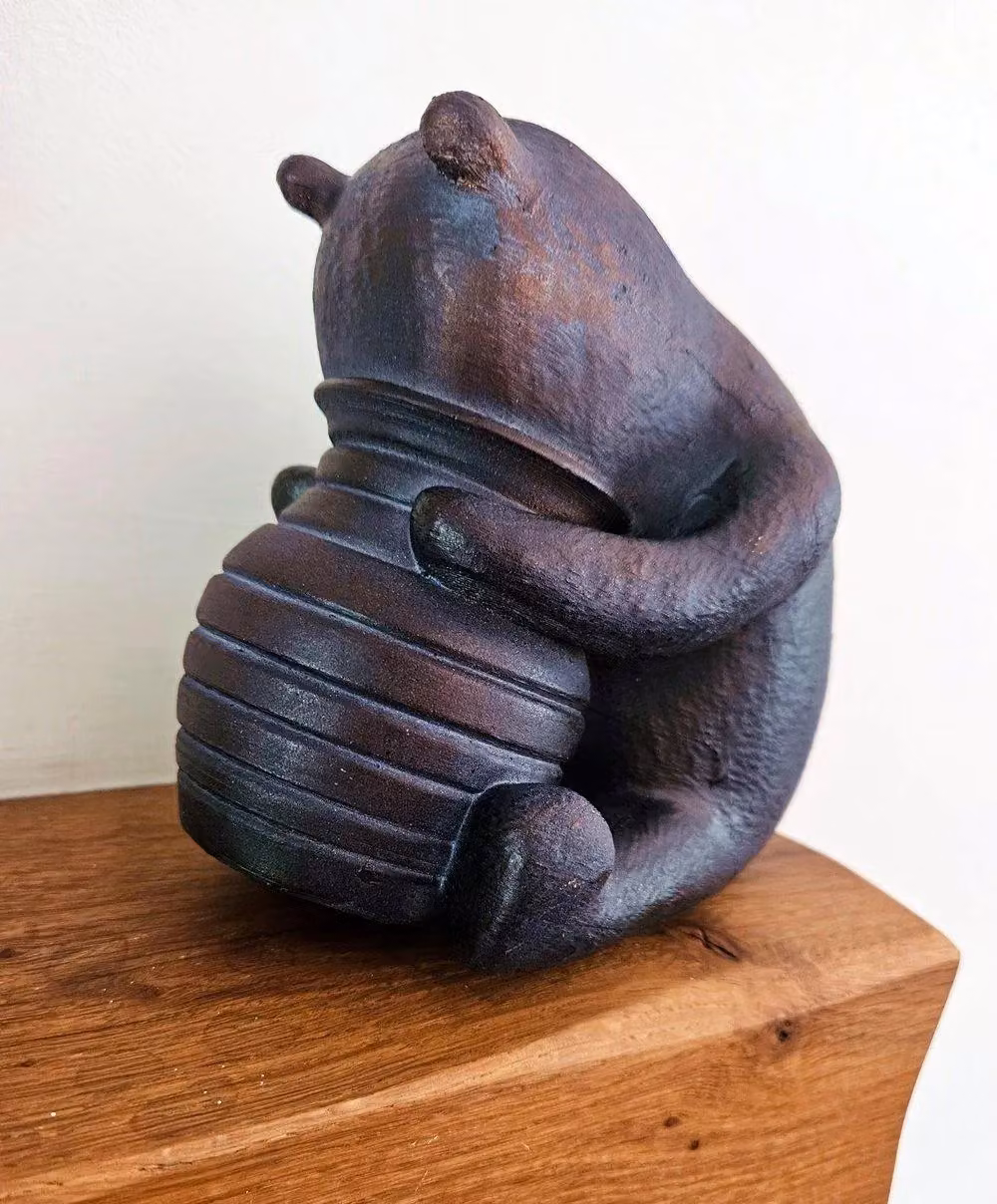 Inspirational Gifting Winnie-the-Pooh Ornament Sculpture in Antique Bronze Finish, Height: 15 cm – 3