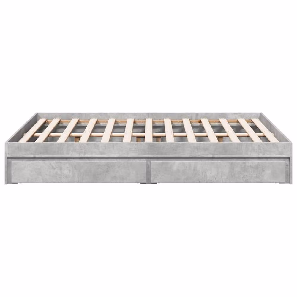 Berkfield Home Modern Bed Frame with Drawers, Grey, W/D/H: 135 x 190 x 28 cm – 3