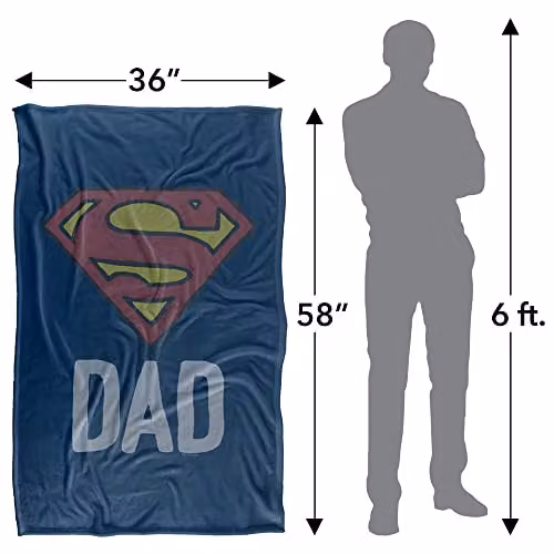 Warner Bros. Superman Shield Super Soft Microfibre Fleece Throw Blanket, Blue, W: 91 cm, D: 147 cm – 4
