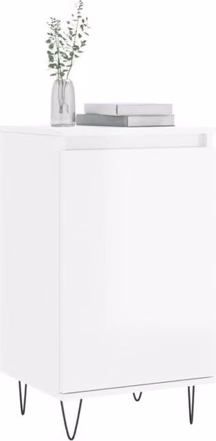Berkfield Home Set of 2 Modern High Gloss White Sideboards in Engineered Wood W/D/H: 40 x 35 x 70 cm – 1