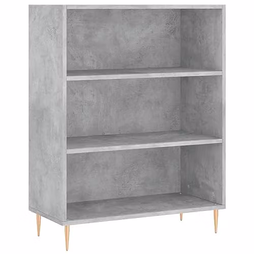 vidaXL Modern Bookcase in Concrete Grey, W/D/H: 69.5 x 32.5 x 90 cm