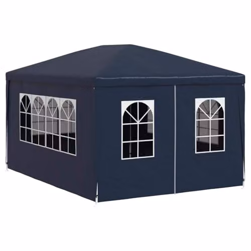 vidaXL Blue Hip Roof Party Tent with Windows, W: 300 cm, D: 400 cm, H: 255 cm
