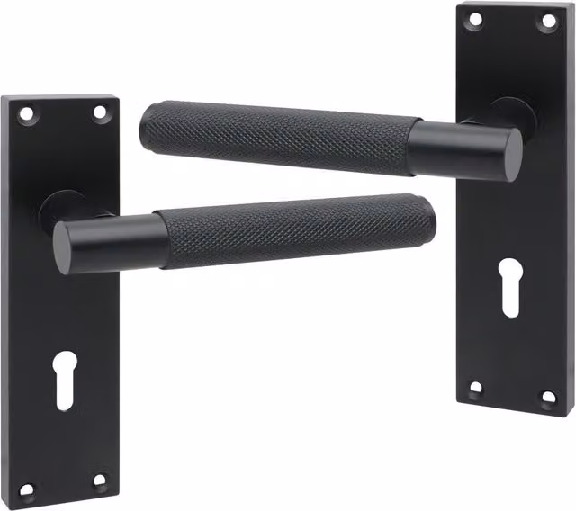 Golden Grace Black Door Handle with Screws