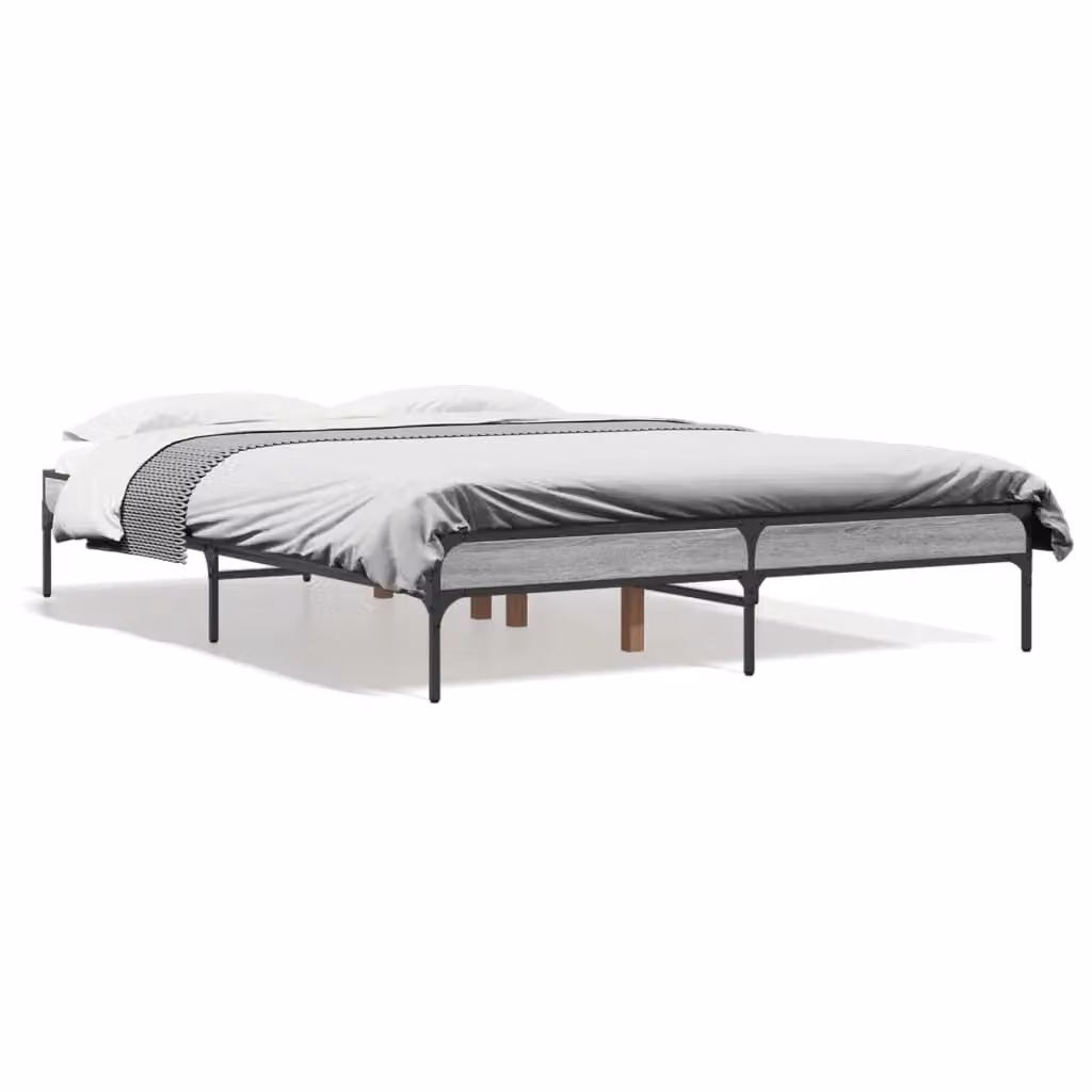 Berkfield Home Sonoma Bed Frame in Grey, Small Double, W/D/H: 120 x 200 cm – 2