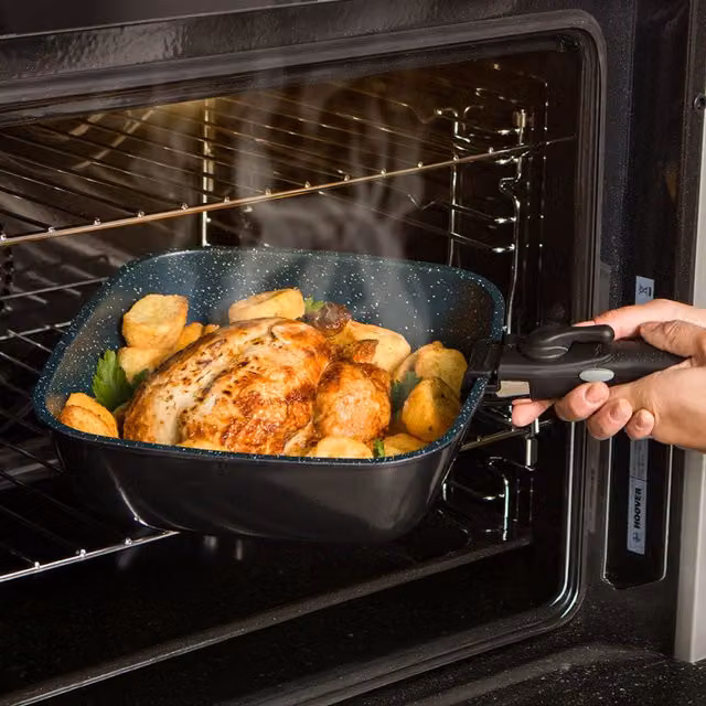 Flavorstone Diamond Non-Stick Frying Pan Set in Blue, 5 Piece