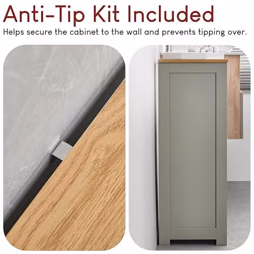 Bath Vida Freestanding Wooden Storage Cabinet with 4 Drawers and 1 Door in Grey and Oak, W/D/H: 60 x 30 x 81 cm – 3