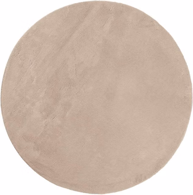 Berkfield Home HUARTE Round Short Pile Washable Rug in Sand and Taupe, Diameter: 120 cm
