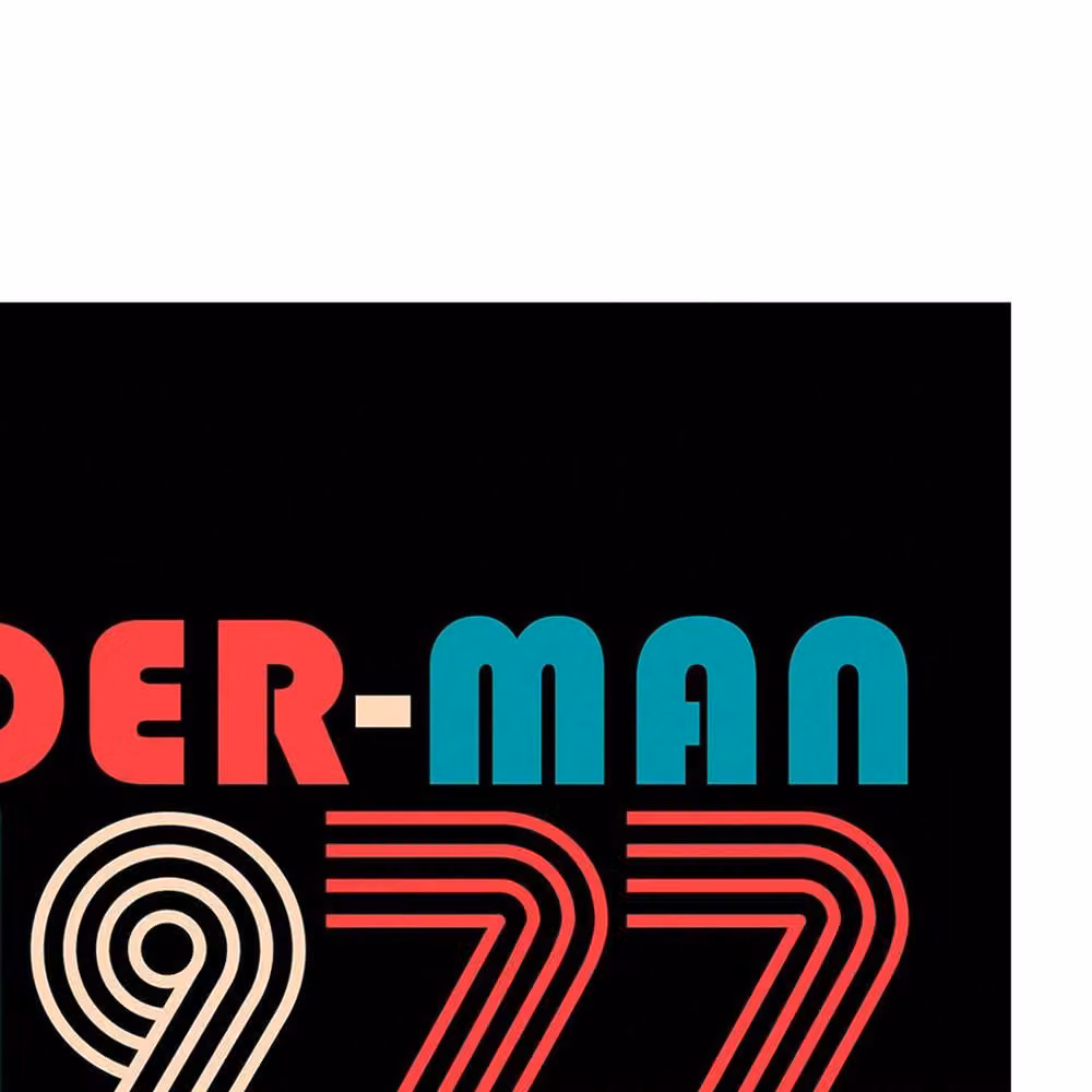 Spider-Man 1977 Retro Illustration Framed Paper Poster in Black and Multicolour – 2