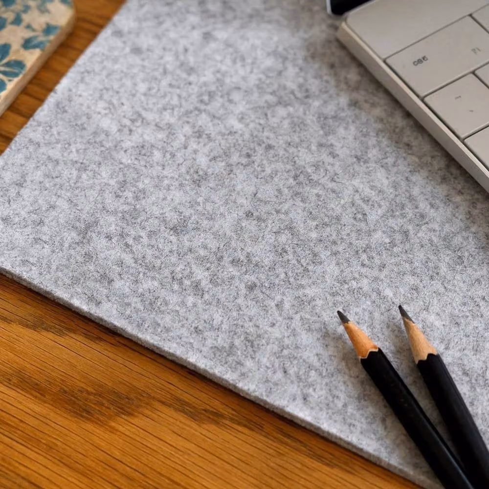 PAWNORA Non-Slip Felt Desk Mat in Light Grey – 3