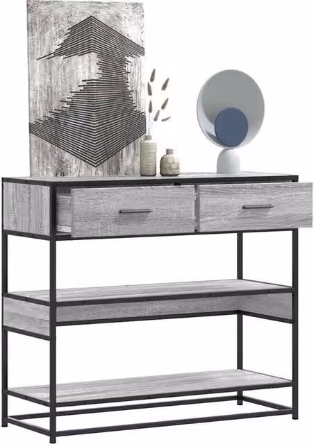 Berkfield Home Grey Sonoma Console Table, W/D/H: 90 x 35 x 80 cm
