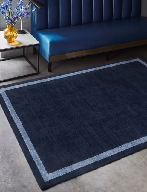 Asiatic Albi Blue Hand-Tufted Wool Rectangular Rug
