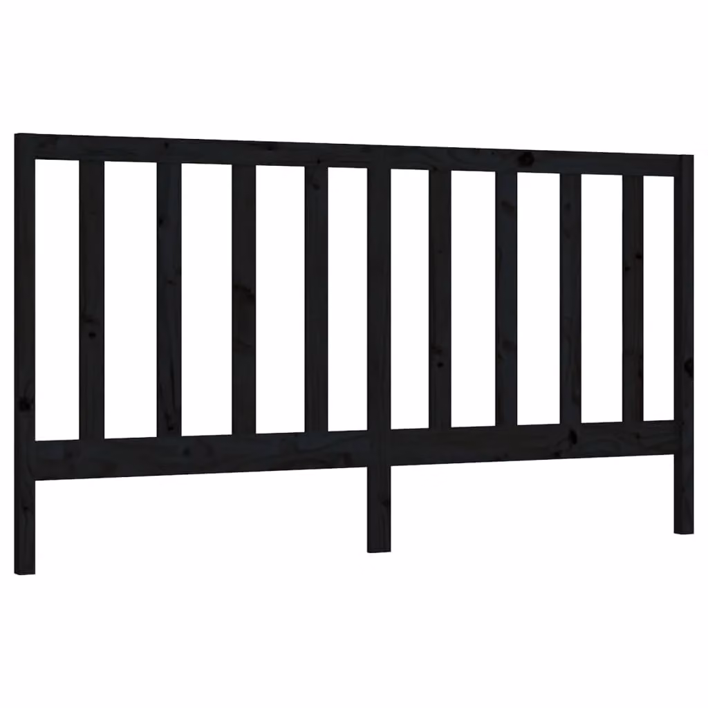 Berkfield Home Black Solid Wood Pine Bed Headboard, W/D/H: 206 x 4 x 100 cm – 2