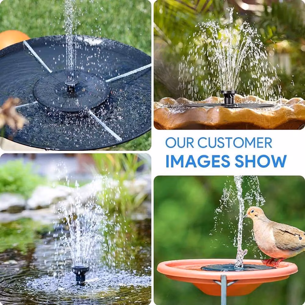KORVIXA Black Solar Powered Outdoor Fountain Pump – 5