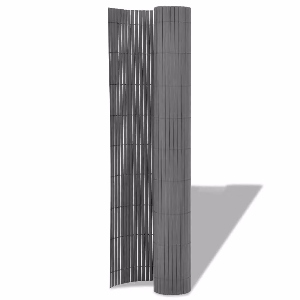 Berkfield Home Double-Sided Mat Grey PVC Garden Fence, H: 150 cm, W: 500 cm – 2