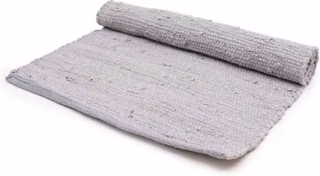 KDMD Medium Grey Indian Handloom Cotton Flat Weave Rug