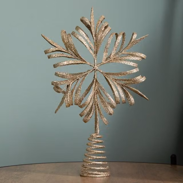 Samuel Alexander Gold Metal Snowflake Christmas Tree Topper, 29 cm – 1