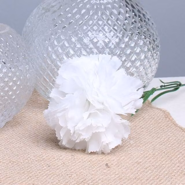 Kingsbury Gifts White Artificial Silk Single Carnation