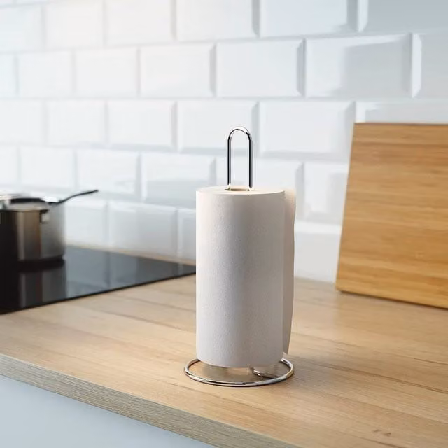 EONLION Free Standing Stainless Steel Kitchen Roll Paper Towel Holder in Silver, Height: 100 cm – 1