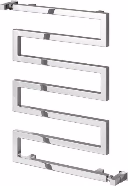 Bathroom Kingdom Serpe Chrome Designer Heated Towel Rail, Silver, W: 50 cm, H: 75 cm – 1