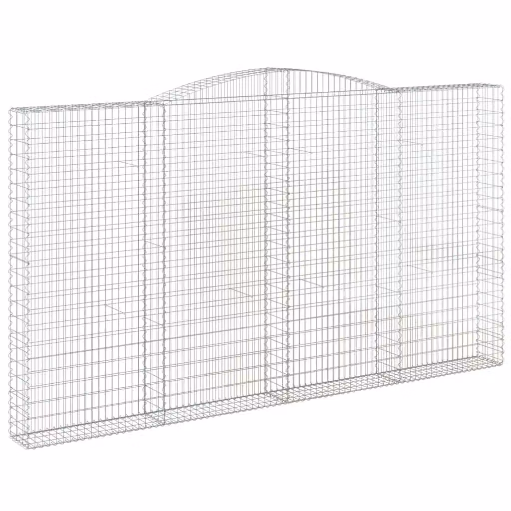 Berkfield Home Arched Gabion Basket in Silver Galvanised Steel, W: 400 cm, D: 30 cm, H: 220-240 cm – 2
